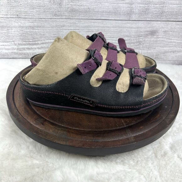 Goletta Women’s Black Purple Colorblock Strap Sandals Size 39 / US 8-8.5 - Picture 2 of 10